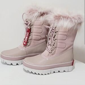 Sorel Joan Of Arctic NEXT Winter Snow Boots Dusty Pink Mauve White 7